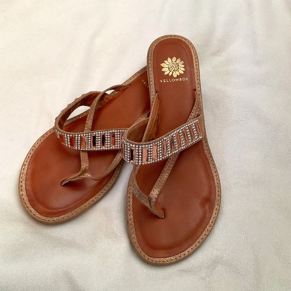 Yellowbox bling thong sandals size 6 - Picture 1 of 3